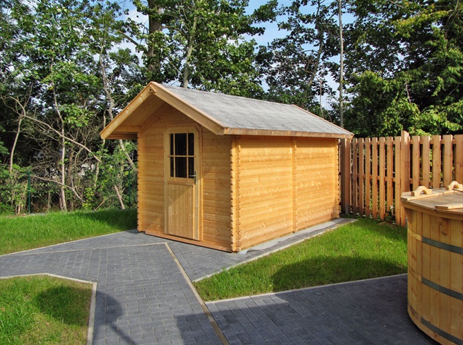 Das Gartenhaus mit integrierter Sauna